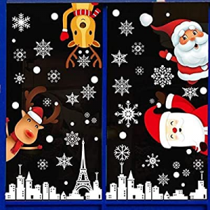 One Day Only！Suiewult 256 Pcs Christmas Window Clings Holiday Decorations now 60.0% off , 8 Sheets..