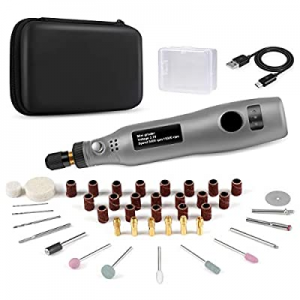 BYWOKY Rotary Tool Kit now 50.0% off , 3.7V Cordless Rotary Accessory Kit with 42 Pieces, 3-Speed ..
