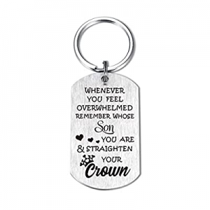 50.0% off Daughter Son Keychain Whenever You Feel Overwhelmed Remember Whose Straighten Your Crown..