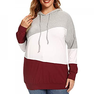 Ritera women plus size Hoodie XL-4XL Pullover Colorblock Sweatshirts Casual Tunic Tops hoodies now..