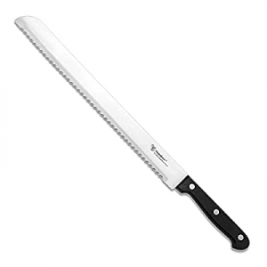 HUMBEE Chef Full Tang Stainless Steel 12-Inch Serrated Bread Knife now 50.0% off , for Home Kitche..