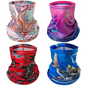 50.0% off 4 Pieces Sun UV Protection Neck Gaiter Cooling Face Scarf Cover Dust Wind Bandana Balacl..