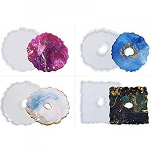 Large Creative Coasters Resin Molds - DIY Silicone Coaster Molds for Resin Casting now 25.0% off ,..