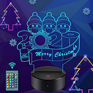 2020 Christmas Ornaments Quarantine Survivor Family 3D Night Light now 80.0% off , Christmas Decor..