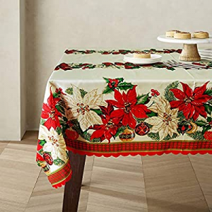 One Day Only！Hipinger Christmas Flower Printed Fabric Tablecloth now 70.0% off , Wrinkle-Free Stai..