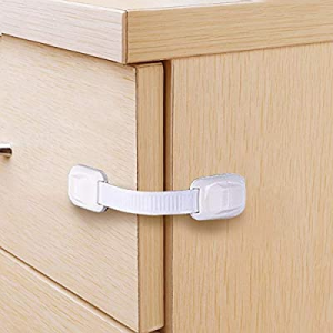 One Day Only！Cabinet Locks for Babies now 50.0% off , Child Safety Strap Locks (4 Pack) for Fridge..