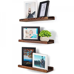 One Day Only！TJ.MOREE Picture Ledge Shelf Wall Mounted now 15.0% off , Rustic Wood Photo Ledge Flo..