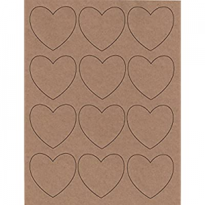 10.0% off BonBon Paper Kraft Paper Heart Stickers Printable Labels for Laser/Inkjet Paper (12 Shee..