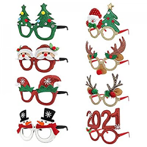 Diamerd Christmas Glasses Frame Party Favors Christmas Decoration Costume Eyeglasses for Holiday P..