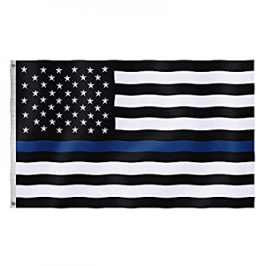 Thin Blue Line USA Flag 3x5 ft -210D Nylon now 50.0% off , Durable Deluxe Embroidered Stars and Do..