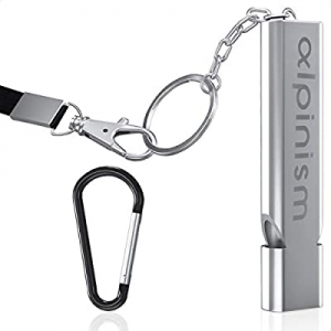 Emergency Whistle Survival Safety Keychain Double Tube Whistle With Carabiner and Lanyard For Long..