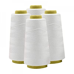 LLXIAO 4-Pack Sewing Thread Cones (3000 Yards Each) of High Tensile Polyester Thread Spools for Se..