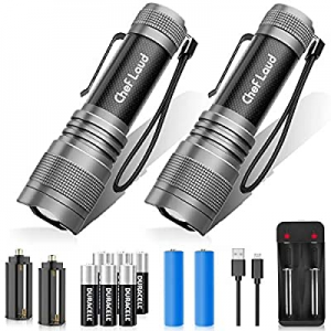 50.0% off Cheflaud LED Rechargeable Flashlight High Lumen Super Bright with 18650 Batteries and Ch..