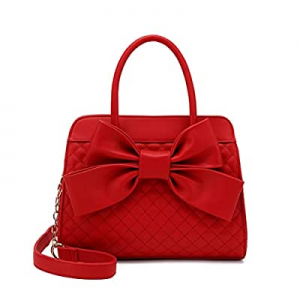 Scarleton Quilted Bow Satchel Handbag for Women now 30.0% off , Vegan Leather Crossbody Bag, Shoul..