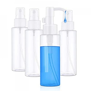 Spray Bottles Small, 3.4oz/100ml Clear Empty Fine Mist Plastic Mini Travel Spray Bottles Set 4PCS Po