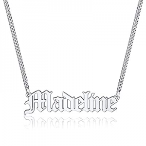 Iefil Custom Name Necklace Personalized now 50.0% off , Stainless Steel Old English Custom Name Ne..