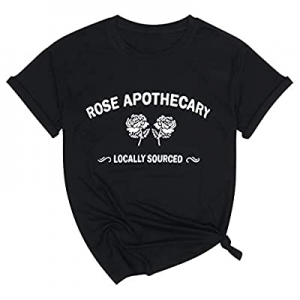 25.0% off VILOVE Womens Rose Apothecary Shirts Locally Sourced Graphic Tees Summer Funny Short Sle..