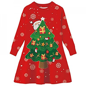 72.0% off Idgreatim Little Girls Ugly Christmas Sweater Dress Xmas Long Sleeve Flared Knit Jumper ..