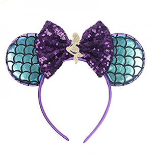 YanJie Lovely Sequin Mouse Ears Headband - Glitter Hair Accessories Party Favor Decoration for Child