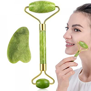 30.0% off Jade Roller and Gua Sha Set for Beautiful Skin Detox - Facial Body Eyes Neck Massager To..