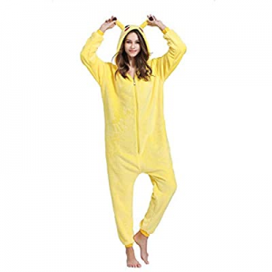 Yuepin Unisex Adult Hooded Flannel Pajamas Cosplay Costume Onesie Sleepwear Nightwear now 50.0% off 
