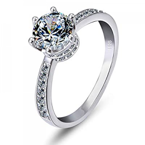 Women's Silver Rings S925 Silver Cubic Zirconia Diamond Ring Jewelry now 50.0% off 