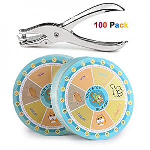 70.0% off ONEDONE Punch Cards 100 Pack 3.9" Round Reward Punch Cards for Students School Home Clas..