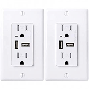 Faith [2-Pack] 4.6A USB Outlet High Speed Charger now 20.0% off , 15A Tamper-Resistant Receptacle ..