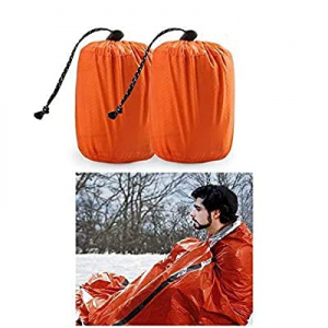 Zmoon Emergency Sleeping Bag 2 Pack Lightweight Survival Sleeping Bags Thermal Bivy Sack Portable ..