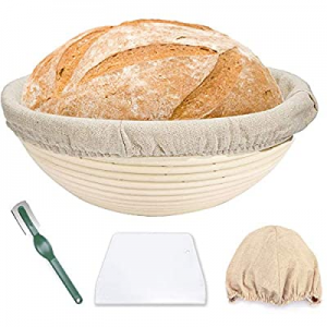 8 Inch Round Banneton Bread Proofing Basket for Rising Dough Professional Baking Tool 4 Pack Set -..