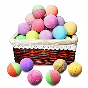 Bath Bombs Gift Basket for Women. 18 Moisturizing Bulk Bath Bombs with Essential Oils & Shea Butter.