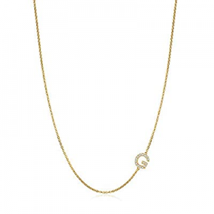 Hidepoo Sideways Initial Necklace for Women now 60.0% off , 14k Gold Plated Dainty Cubic Zirconia ..