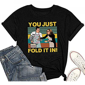 Women You Just Fold It in T-Shirt Funny Graphic Short Sleeve Tee Tops now 40.0% off 