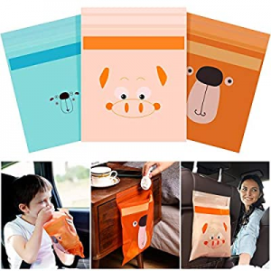 45 Pieces Car Trash Bags Leakproof Garbage Bags Self-Adhesive Car Rubbish Storage Bags Cartoon Car..