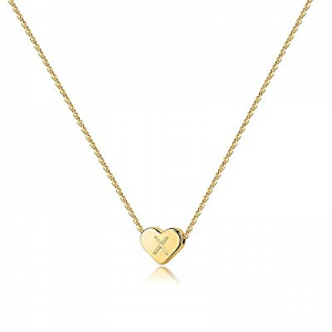 65.0% off Heart Initial Necklaces for Women Girls - 14K Gold Filled Heart Pendant Letter Alphabet ..