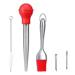LaGoldoo Turkey Baster with Oil Brush Set 5 Pcs - Stainless Steel Baster Syringe now 50.0% off , F..