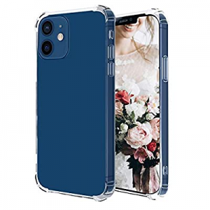 Hepix Compatible with Clear iPhone 12 Mini Case, iPhone 12 Mini Crystal Clear Cover with 4 Protectiv