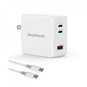 Deep Dream USB C Charger,65W 3 Port GaN Tech PD Wall Charger Fast Charging Type C Power Adapter,Port