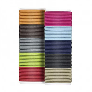 Hair Elastic Ties, KUBOM 10-Color No-Metal Ponytail Holders for Women's Hair 100pcs Girls Women Hair