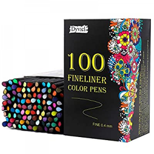 Dyvicl Fineliner Fine Point Pens, 100 Colors 0.4mm Fineliner Color Pen Set Fine Point Markers Fine T