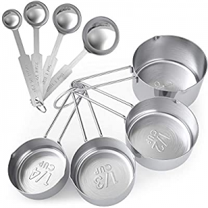 Tribal Cooking Measuring Cups and Spoons Set Stainless Steel - Premium Accurate Measuring Spoons &..