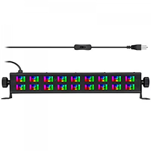 18x3W RGB LED Strobe Lights now 50.0% off , WOWTOU DMX Multi-Colored Flashing Sound Activated Stag..