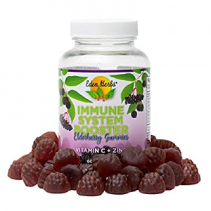 Immune System Booster 60ct Organic Elderberry Gummies with Zinc and Vitamin C - Non-GMO Gluten Free