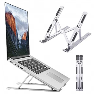 Laptop Stand now 50.0% off , Foldable Portable Laptop Holder Tablet Stand, 6 Angles Adjustable Alu..