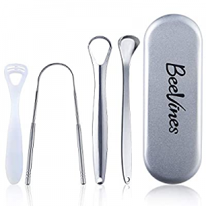 Tongue Scraper Cleaner, Tongue Cleaner Scrubber 304 Stainless Steel Tongue Cleaners Scrapers for Adu