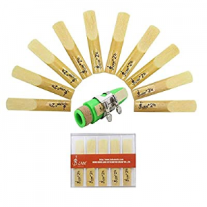 MAIAGO 20-Pack Clarinet Reeds, Strength 2.5, 1/2 Clarinet Reeds Strength Replacement with Plastic Bo