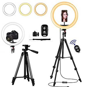 12" LED Selfie Ring Light with Tripod Stand - Cellphone Holder for Live Stream/TIK Tok/YouTube/Faceb