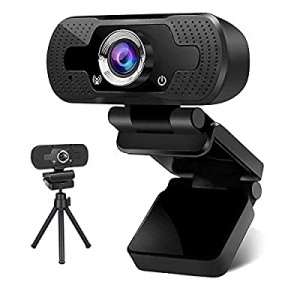 HD 1080P Webcam with Microphone,Chalpr USB PC 360°Rotatable Computer Webcam,Web Camera with Tripod, 