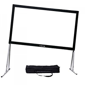 SCREENPRO Projector Screen with Stand Adjustable Legs (Max 46.9") 150" Portable Outdoor Fast-Foldi..