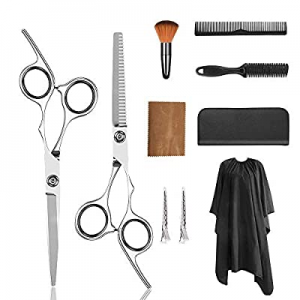 Hair Cutting Scissors Set, Professional Barber Hair Scissors, 10 PCS Barber Thinning Scissors Hairdr